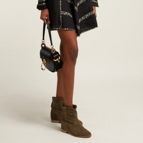 Isabel Marant Crisi hidden wedge ankle boot faded black suede 35 - Picture 2 of 16